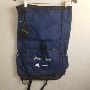 Crossland Perma Pure Maxtec Navy Blue Roll‎ Top Backpack laptop sleeve NWT